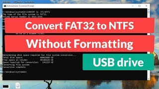 How To convert FAT32 to NTFS File system Without Formatting USB drive [upl. by Akerahs]