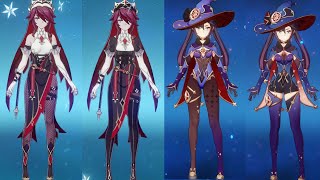 Genshin Impact Free Alternate Outfits Update  Jean Amber Rosaria Mona Old amp New Comparison [upl. by Hatcher]