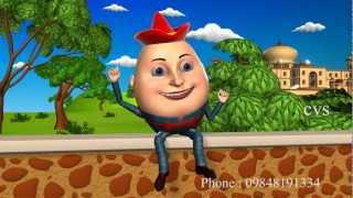 Humpty Dumpty  3D Animation English Nursery Rhyme songs For Children with Lyrics [upl. by Moyers754]