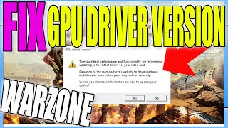 Fix Call Of Duty Warzone GPU Driver Version Warning Message On PC 2024 [upl. by Araccat]