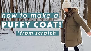 DIY Puffer Coat  How to quilt and sew a Puffer Jacket FROM SCRATCH [upl. by Wolfram]