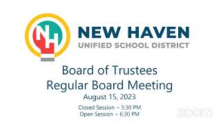 Regular Board Meeting  Tuesday August 15 2023 [upl. by Vernier]