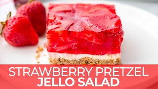 Strawberry Pretzel Jello Salad Recipe [upl. by Belier]