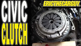 0105 Honda Civic Clutch Replacement [upl. by Ynnatirb]