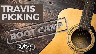 Travis Picking Bootcamp  Workout 1 [upl. by Cirri]