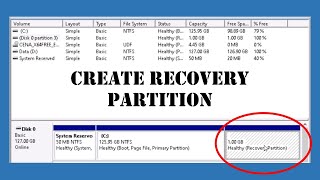 How to create a Recovery Partition in Microsoft Windows 1011 [upl. by Ientirb]