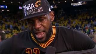 NBA Champs Cavs Celebration LBJ Postgame and Trophy Presentation [upl. by Arahahs]