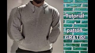 DIY sudadera para hombre tutorial  patrón GRATIS [upl. by Wimsatt]