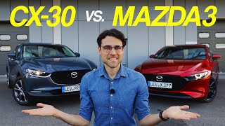 Mazda 3 vs CX30 comparison review  hatch or SUV SkyactivX inside [upl. by Wickham]