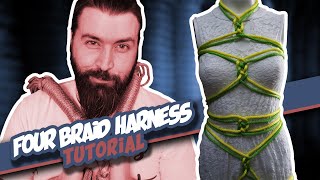 Four Braid Harness Tutorial Self Tie pt3 [upl. by Elyl]