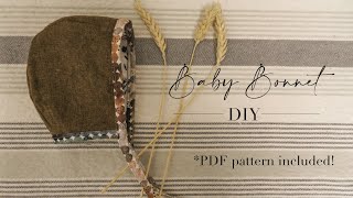 Baby Bonnet DIY  Pattern Included  Beginner Friendly [upl. by Esinereb]