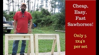 Build a Pair of Simple Sawhorses Strong Cheap Stackable [upl. by Melas]