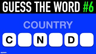 Guess the Word Game 6  Complete the Word From the Clue and Letters [upl. by Oaht]