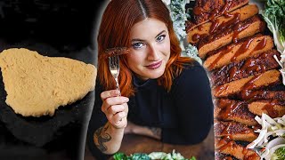 SEITAN STEAK  Easy amp Vegan Vital Wheat Gluten Steak Recipe [upl. by Pillihp]