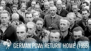 WWII German Prisoners Return Home 1955  British Pathé [upl. by Avlem]