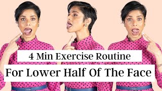 4 Minute Face Exercise Routine to FIRM UP CORNERS OF MOUTH and DOUBLE CHIN [upl. by Matthia26]