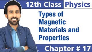 Paramagnetic Diamagnetic and Ferromagnetic Materials  12th Class Physics  Chapter 17 [upl. by Margarida]