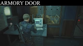 Resident Evil 2 Remake How to Unlock Armory Door  USB Dongle Key Location [upl. by Nnahtebazile618]