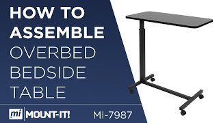 Overbed Table with Wheels  Assembly MI7987 [upl. by Thorwald]