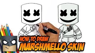 How to Draw Fortnite  Marshmello Skin  StepbyStep [upl. by Odidnac]