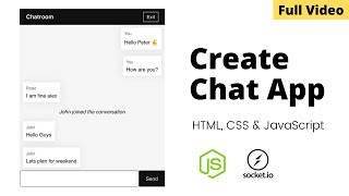 Create Realtime Chat App using HTML CSS JavaScript NodeJS amp Socketio  Full Video [upl. by Hoenack385]