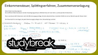 Einkommensteuer Splittingverfahren Zusammenveranlagung  Unternehmensbesteuerung [upl. by Ettesil]