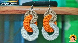 CROCHET quotInterlocking Circlesquot Earrings  Tutorial [upl. by Green656]