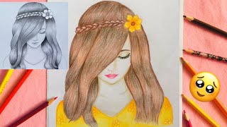 Farjana Drawing Academy and My Drawing  How to Draw a Girl  Farjana Drawing Academy Popular Video [upl. by Tnert607]