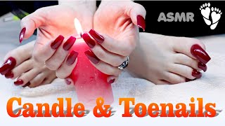 Candle 🕯️ Red Toenails Long Nails 👂 ASMR [upl. by Reffineg]