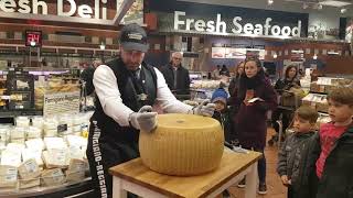 Cracking a 1300 wheel of parmigiano reggiano [upl. by Nakasuji]