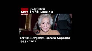 100 Singers  In Memoriam TERESA BERGANZA [upl. by Jeno]