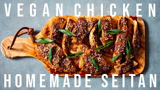 MEATIEST VEGAN CHICKEN TERIYAKI  How To Make Seitan From Flour [upl. by Ataynek]