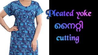 Pleated yoke nighty cutting [upl. by Naik]