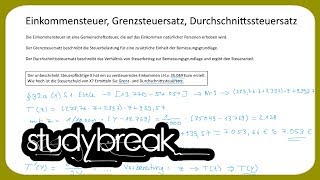 Einkommensteuer Grenzsteuersatz Durchschnittssteuersatz Mathematisch  Unternehmensbesteuerung [upl. by Ezarras]