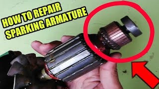 How to repair sparking commutator  damage armature repair [upl. by Elburr247]