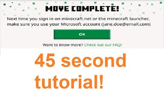 How To Migrate Your MojangMinecraft Account in 45 seconds [upl. by Munford]