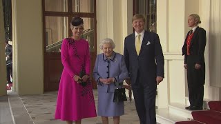 Queen attends formal farewell to King WillemAlexander and Queen Máxima of the Netherlands [upl. by Borrell]