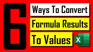 6 Ways To Convert Formula to Values in Excel [upl. by Etna400]