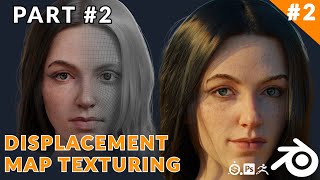 Blender Skin Texturing And Hair Grooming  Displacement Map Texturing Part 02 [upl. by Etteiluj678]