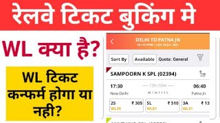 WL ka matlab kya hota hai  WL ticket confirmation chances  WL Waiting List means in hindi [upl. by Vanny]