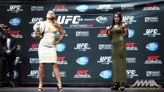 UFC 184 Ronda Rousey vs Cat Zingano Staredown [upl. by Gothard]