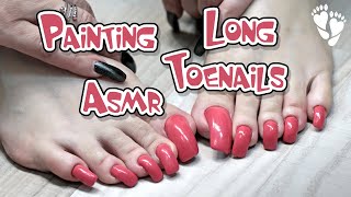 💅 Painting Long TOENAILS 🎧 ASMR [upl. by Ydnih]