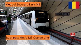 Bucharest Metro M5 Orange Line  Metroul Bucuresti Linia M5  Start at Eroilor 2  March 2021 [upl. by Dnumde172]