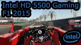 Intel HD 5500 Gaming  F1 2015  i35010U i55200U i75500U [upl. by Einahpet306]