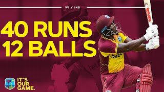 40 Runs from 12 Balls EVERY DELIVERY  Rovman Powell Power Hitting  West Indies v India 3rd T20I [upl. by Nidla211]