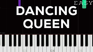 ABBA  Dancing Queen  EASY Piano Tutorial [upl. by Ahsinac]