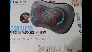 Homedics Cordless Shiatsu Massage Pillow with Heat [upl. by Yelah]