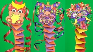 Chinese New Year Paper Dragon Kids Craft Idea [upl. by Ahsekram388]