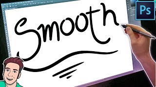 How to Create Smooth Lines in Photoshop  Brush Smoothing [upl. by Anaili737]