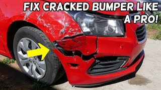 HOW TO REPAIR CRACKED BUMPER [upl. by Arrek]